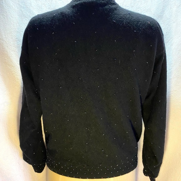 Vtg heavily beaded M/L black with iridescent beads. - Picture 5 of 9